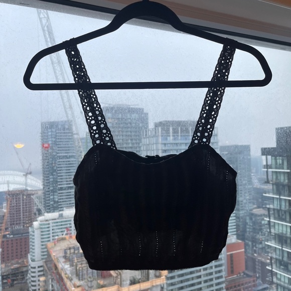 Urban Outfitters Truvy Eyelet Cropped Tank Top - Picture 2 of 6